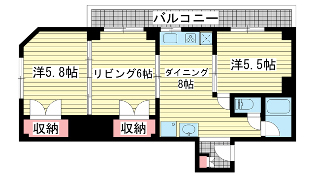 シャトレイユ｜神戸市垂水区泉が丘（山陽電鉄線東垂水駅）のマンション間取