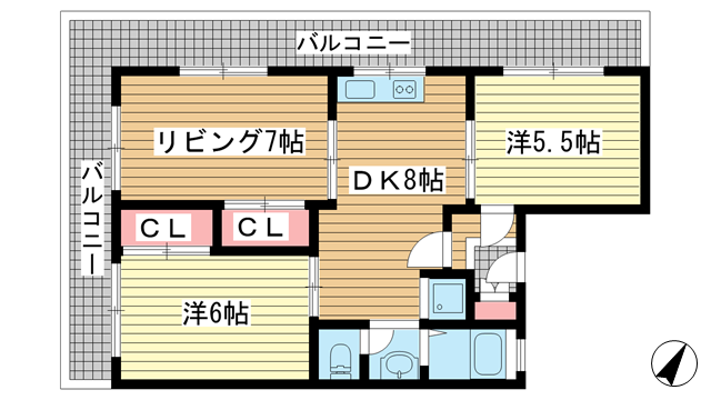 シャトレイユ｜神戸市垂水区泉が丘（山陽電鉄線東垂水駅）のマンション間取