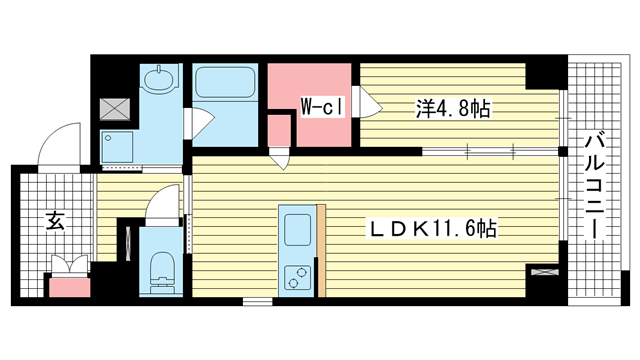Kobe Bonheur Residence｜神戸市中央区生田町（神戸市営地下鉄線新神戸駅）のマンション間取