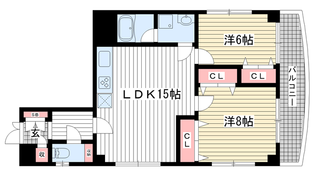 セイシェル神戸|神戸市中央区元町通(神戸高速線花隈駅)のマンション間取 セイシェル神戸|神戸市中央区元町通(神戸高速線花隈駅)のマンション間取