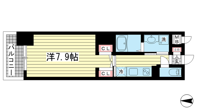 ジアコスモ神戸三宮|神戸市中央区琴ノ緒町(JR東海道本線(近畿)三ノ宮駅)のマンション間取 ジアコスモ神戸三宮|神戸市中央区琴ノ緒町(JR東海道本線(近畿)三ノ宮駅)のマンション間取