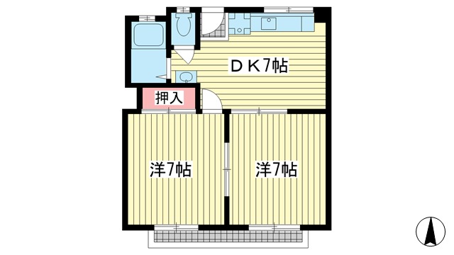 ニュー山手ビル|神戸市中央区下山手通(神戸高速線花隈駅)のマンション間取 ニュー山手ビル|神戸市中央区下山手通(神戸高速線花隈駅)のマンション間取