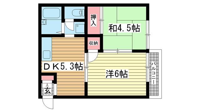 ヒルサイド山手|神戸市中央区中山手通(神戸市営地下鉄線大倉山駅)のアパート間取 ヒルサイド山手|神戸市中央区中山手通(神戸市営地下鉄線大倉山駅)のアパート間取