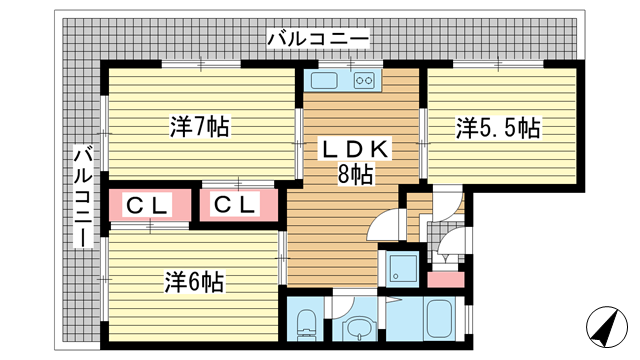 シャトレイユ|神戸市垂水区泉が丘(山陽電鉄線東垂水駅)のマンション間取 シャトレイユ|神戸市垂水区泉が丘(山陽電鉄線東垂水駅)のマンション間取