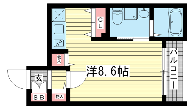 サンクラッソ神戸山手|神戸市中央区下山手通(神戸市営地下鉄線大倉山駅)のアパート間取 サンクラッソ神戸山手|神戸市中央区下山手通(神戸市営地下鉄線大倉山駅)のアパート間取